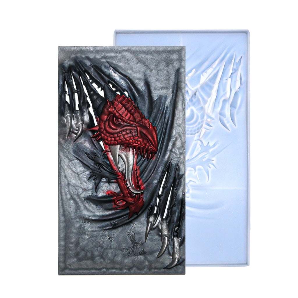 BQBQERT 3D Fierce Dragon Wall Decoration Silicone Mold Handicraft Epoxy Resin Ornament Living Room Desktop Decorations