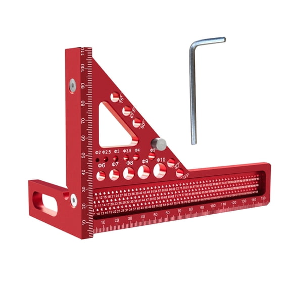 BQBQERT 3D Multiple Angles Measuring Ruler Woodworking Square Protractor Triangular Measuring Tool 22.5-75 Degree Protractor