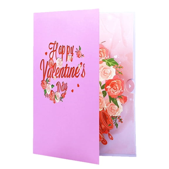 BQBQERT 3D Valentines Day Card with Envelope 3D Valentines Card Folding Valentines Greeting Card for Husband Wife Friend