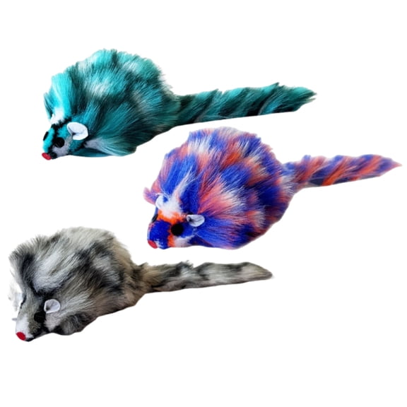 BQBQERT 3PCS Squeaky Mouse Cats Toy Entertainment Audible Squeaky Animal Chasing Toy