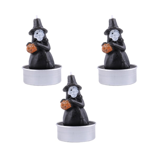BQBQERT 3Pcs Candle Black Cats Witches Figurine Small Candle for Party Decors