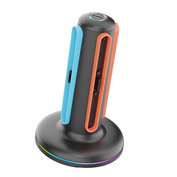 BQBQERT 4 Charges Dock with Touch Controlled Lighting 4 Slot Charging Station Space Saving Designs for NS2 Consoles 2