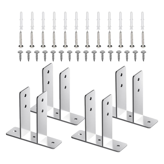 BQBQERT 4 Piece Water Brackets with Mounting Accessories for Simple Urinal Divider Panel Install in Humid