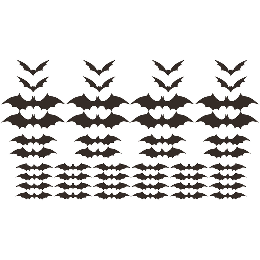 BQBQERT 48Pcs 3D Bat Stickers Halloween Wall Decals Halloween Window ...
