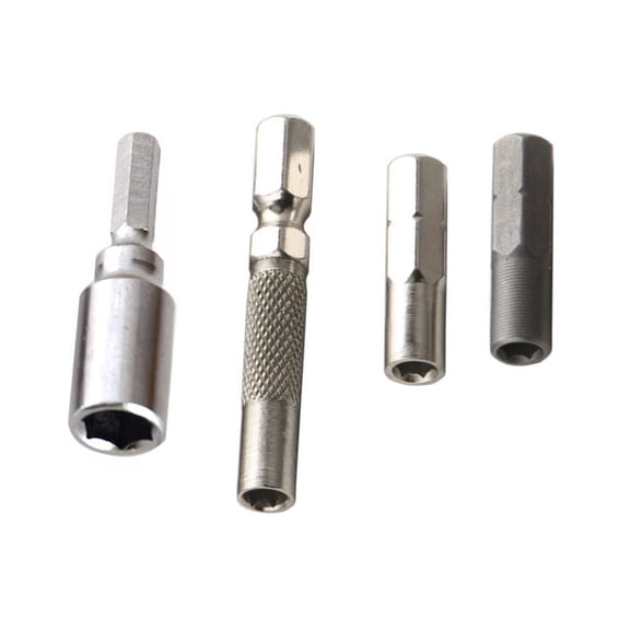 BQBQERT 4Pcs Carbon Steel Hexagonal 1/4" to 4 mm Bit Adapter for Drill Bit Conversion Between 6.35mm and 4mm Size