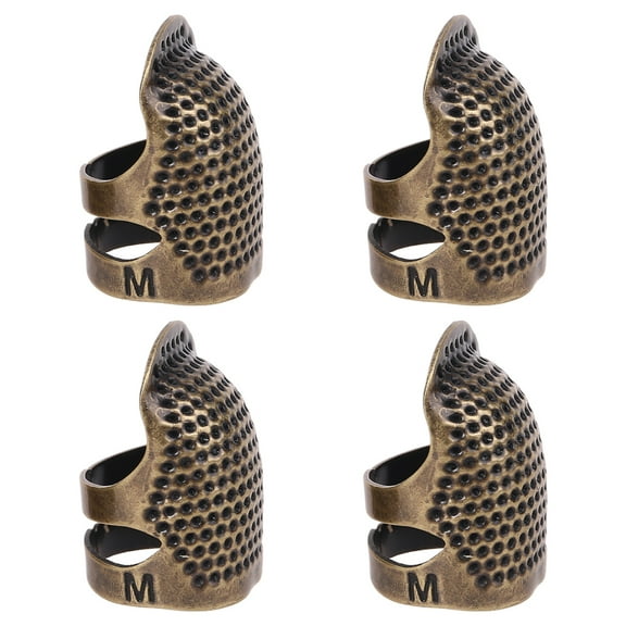 BQBQERT 4pcs Sewing Thimble Adjustable Finger Protector Metal Shield Pin Needle DIY Tool