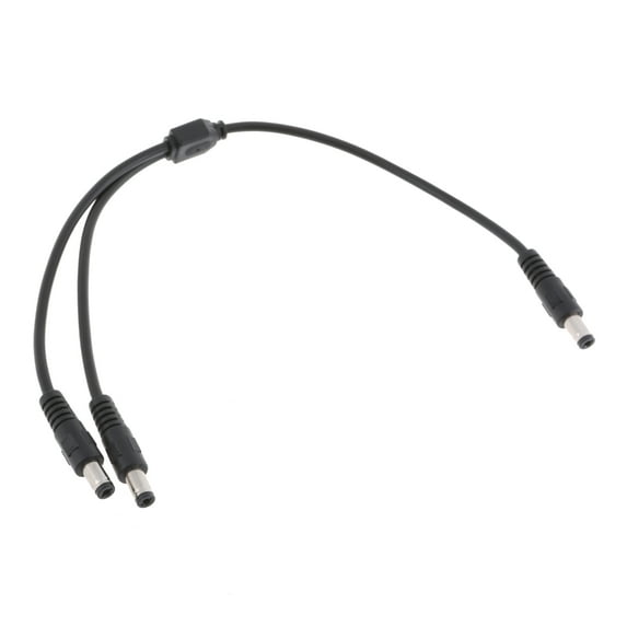 BQBQERT 5.5x2.1mm Power Supply Cable, with Double Output 5.5x2.1mm Male Connectors,18AWG 30CM Length for Electronics