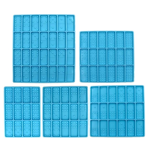 BQBQERT 5 Pcs Dominoes Epoxy Resin Mold Game Silicone Ornaments Jewelry Casting Tool