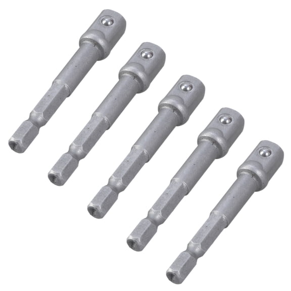 BQBQERT 5Pcs 1/4inch Socket Adapter Drill Bit Set Nut Driver Power Extension Impacts Hexagon Shank Adapter Drills Wrench Sleeve