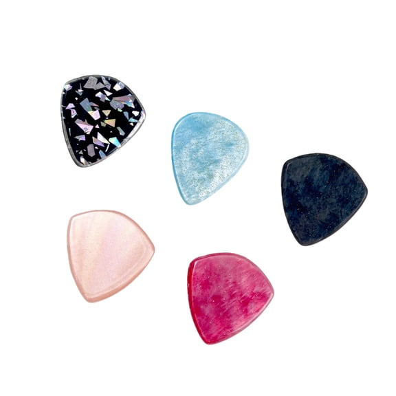 BQBQERT 5Pcs Premiums Thick Guitar Picks Colorful Resins Musical Instrument Pick For Basses And Electric Guitar