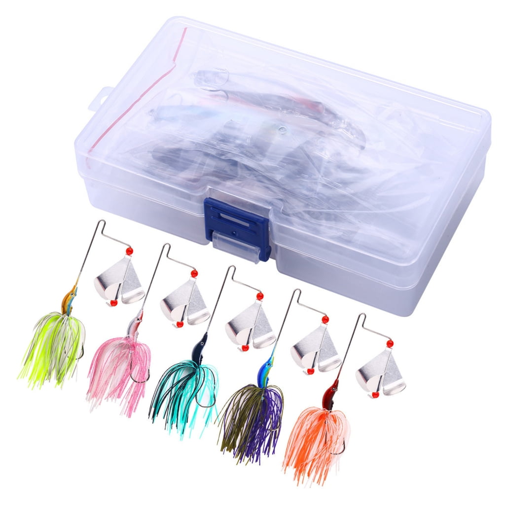 BQBQERT 5Pcs Swim Jigs Fishing Lure Spinnerbait Fishing Lures Spinner Baits for Trout Salmon Freshwater Saltwater Fishing