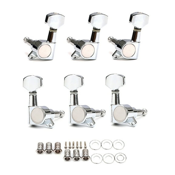 BQBQERT 6Pcs 3L3R Guitar String Tuning Pegs Replacement Set Sealed Guitar Machine Head Guitar Tuners Set for Electric Guitar