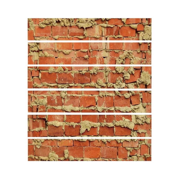 BQBQERT 6Pcs Bricks Pattern Floor Stair Sticker Bathroom Kitchen Decor Decals Adhesive Art Wallpaper