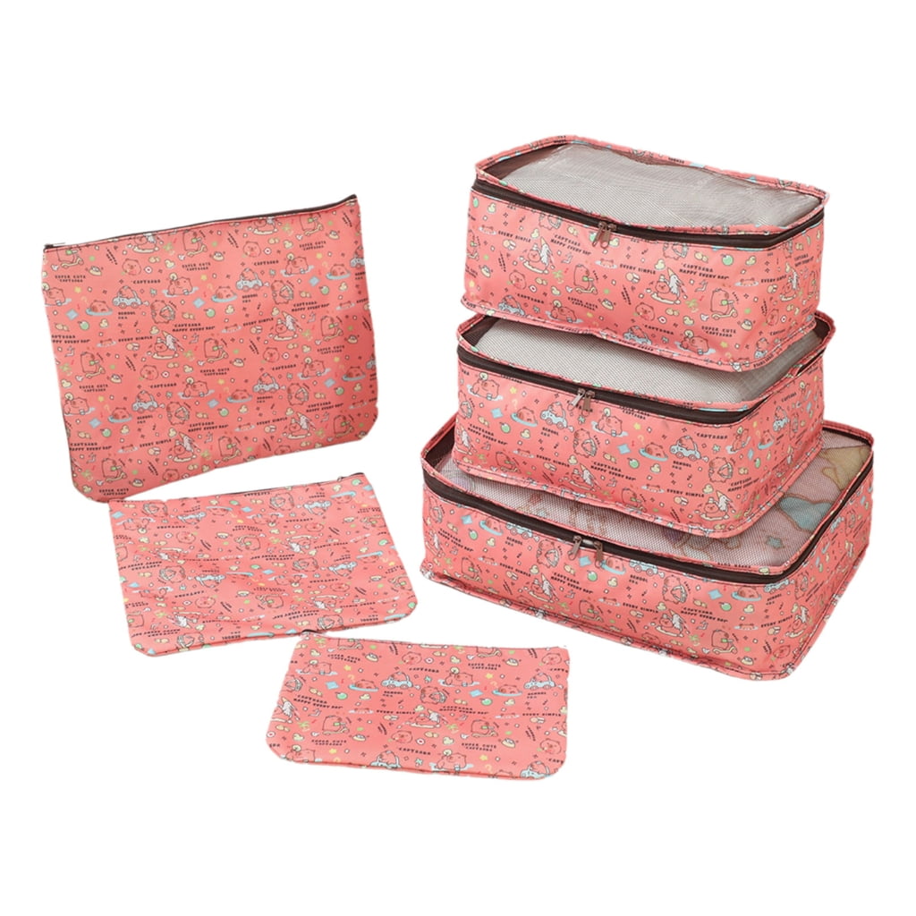 BQBQERT 6Pieces Luggage Organizers Set Packing Cubes with Water Materials Includes Shoe Bag and Toiletry Pouches