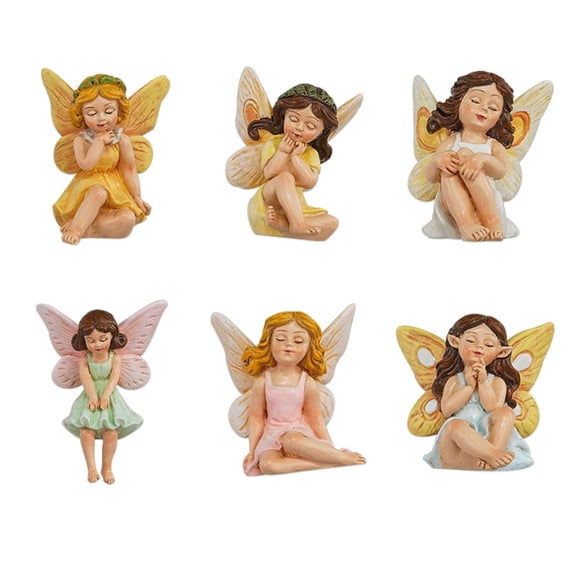 BQBQERT 6pcs Fantasy Resins Sculptures Artistic Fairies Statues Outdoor Garden Ornaments for Yard Display