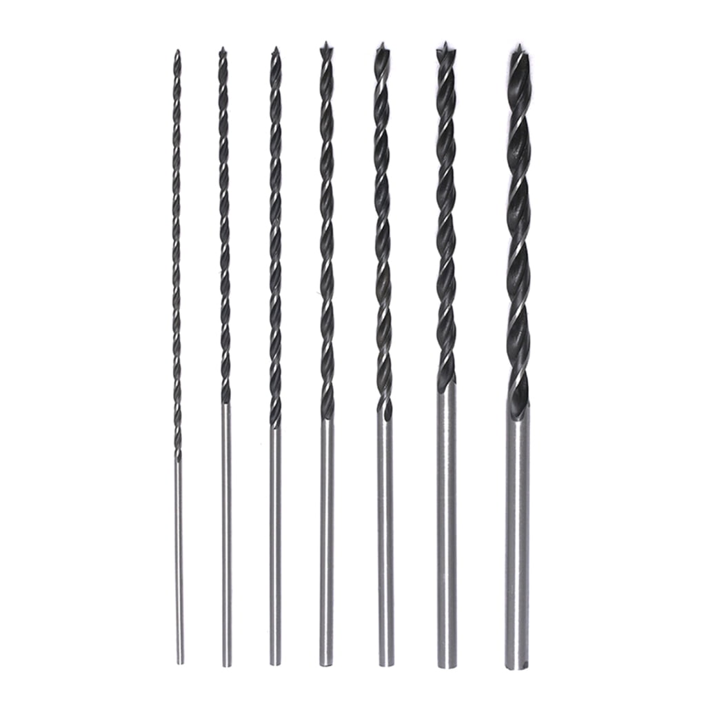 BQBQERT 7pc 300mm Extended Wood Auger Bit Set, Carbon Steel Drill Bits for Hardwood Plywood Beams
