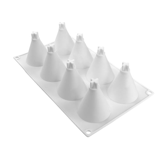 BQBQERT 8 Cavity Christmas Tree Silicone Chocolate Candy Mold Small Baking Mold Cake Tree Shape for Decor