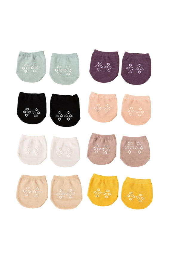 8 Pairs Color Cotton Forefoot Ankle Socks for Women High Heel Half Socks Liner Invisible Toe Cover Toe Toppers