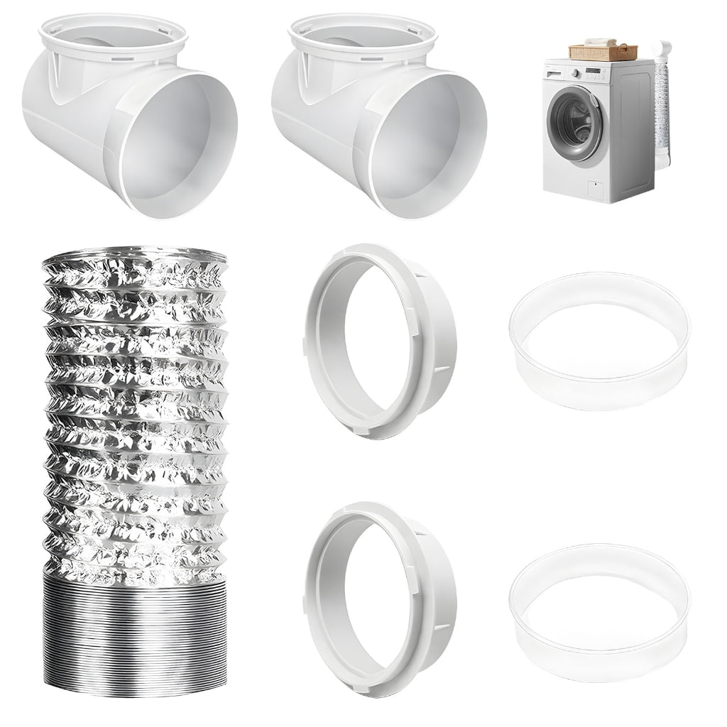 BQBQERT 90 Degree Dryer Vent Elbow with Hose Practical Dryer Air Fitting Quick Connecting Exhaust Hose
