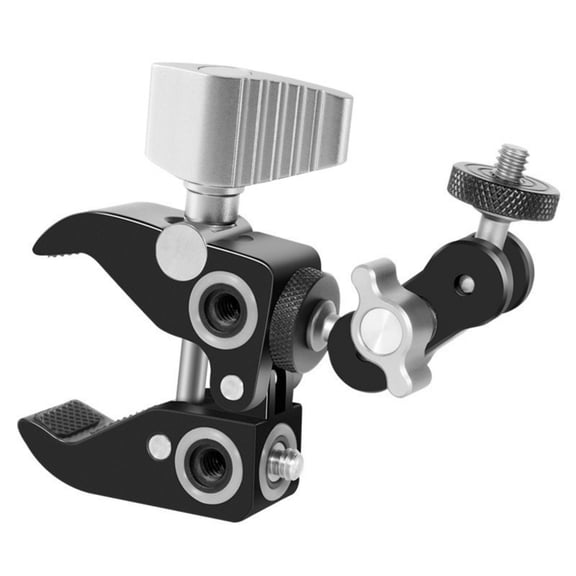 BQBQERT Aluminum Alloy Clamp Arm Clamp For Cameras with 1/4 And 3/8 Threaded Multiple Function