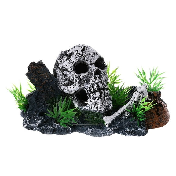 BQBQERT Aquarium Decoration Resin Pirate Skull Fish for Ornament Betta Accessories Aquatic Caves Fish Easy to