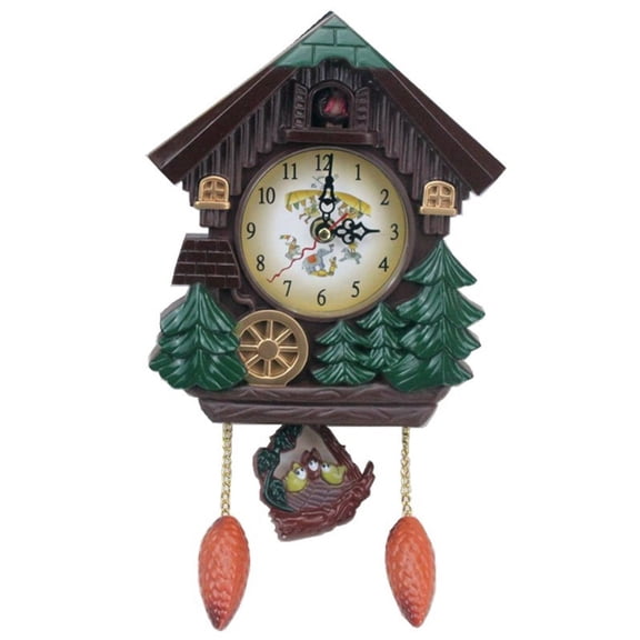 BQBQERT Artistic Wall Mount Cuckoos Pendulum Clock Battery Operated for Home Decor