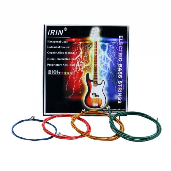 BQBQERT Bass Strings, 4 String Bass Strings Electric Bass Strings 1.14mm-2.67mm Colorful Head Electric Bass String Sets