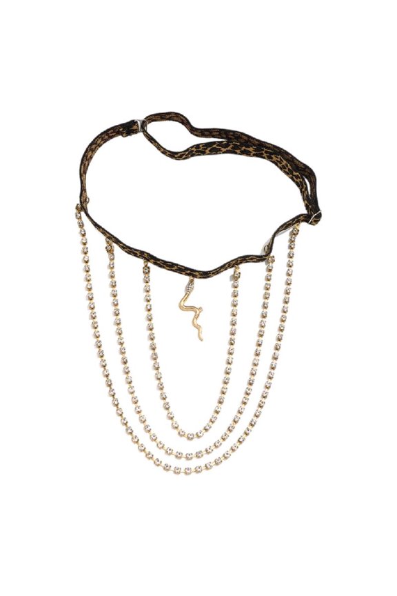 Beach Bikini Leg Chain Tassels Garter Chain Belt for Women with Snake Charm