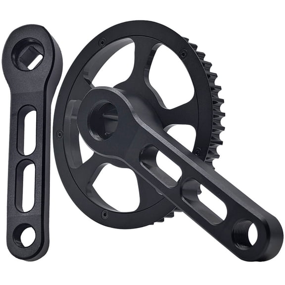 BQBQERT Bicycles Crankset Single Tooth Disc 46T Mountain Bike Square Hole Crank 120mm For Folding Bikes Single Speed Bicycles