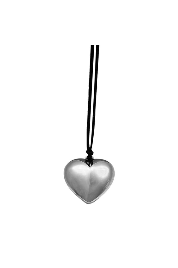 Big Heart Pendant Necklace Choker Neck Tie Chain Elegant Clavicle Chain