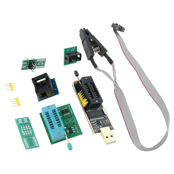 BQBQERT CH341A USB Programmer Set for 24 25 Series Flashing BIOS with SOP8 to DIP8 Converter and SOIC8 Clip Set