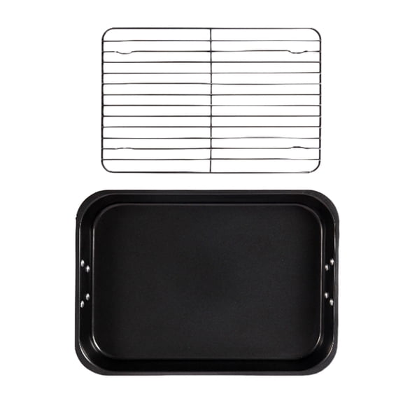BQBQERT Carbon Steel Roasting Pan 15Inch Turkey Roaster Pan Includes V-Shape Rack Kitchen Cookware For Turkey Chickens