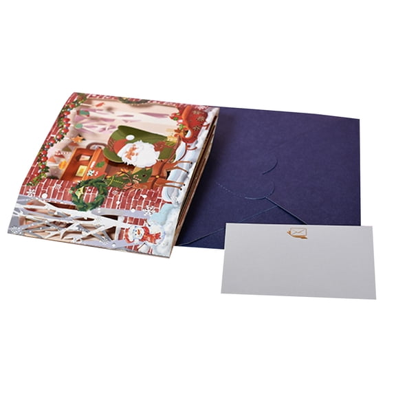 BQBQERT Christmas Santa Ride 3D Pop-Up Greeting Card for Xmas New Year Gift Box Envelope