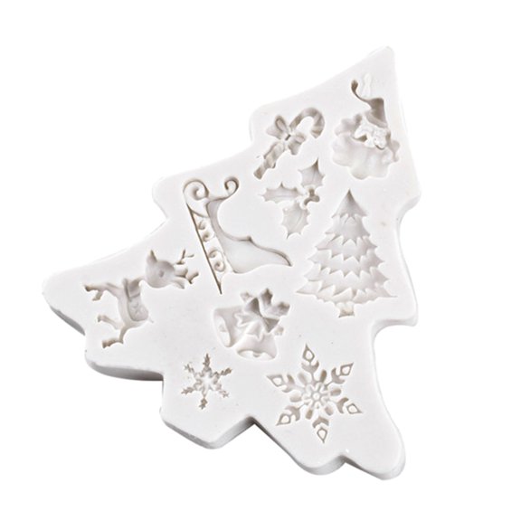 BQBQERT Christmas Tree Shape Silicone Fondant Cake Decorating Tools Family Flexible Easy Safe