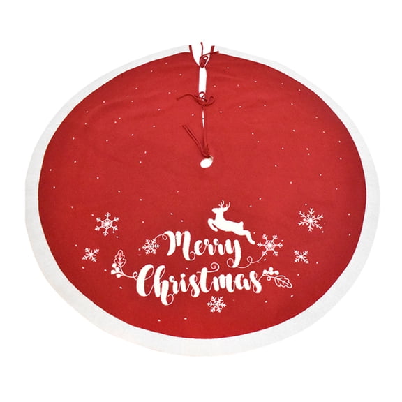 BQBQERT Christmas Tree Skirt 48 Inch Embroidery Snowflake Deer Tree Collar for Winter New Year Decoration