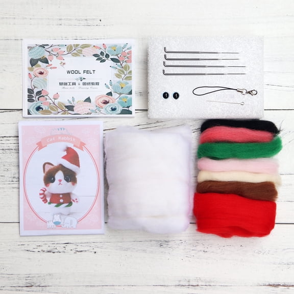 BQBQERT Christmas for Wool Felt Craft Unfinished Poked Set Handcraft for Needle Bag Pack