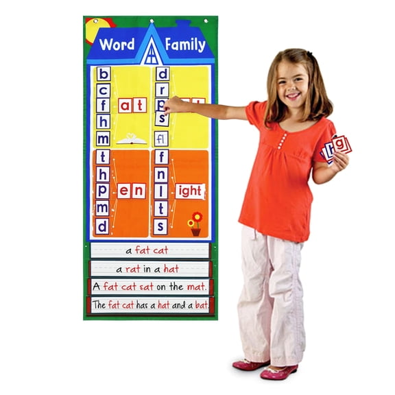 BQBQERT Classroom Pocket Charts Classroom Teaching Chart with Clear Whiteboard Planner Wall Hanging Bag For or Home