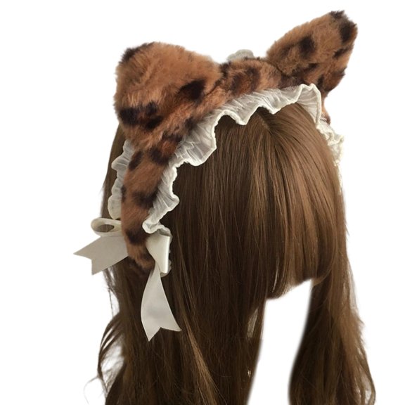 BQBQERT Cosplay Elastic Kitten Ears Hairband Furry Headbands Costume Accessories for Halloween and Parties