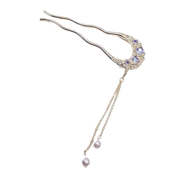 BQBQERT Crystal Decors Hair Stick With Elegant Tassels Design Multiuse Dangling Hairpin For Updos And Cultural Event Hairstyles