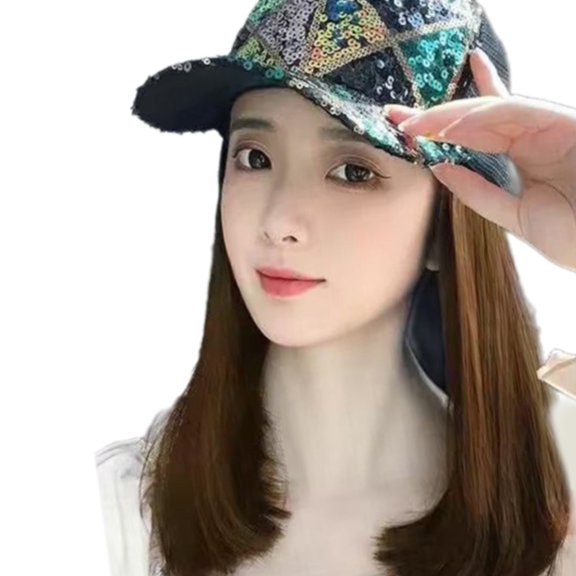 BQBQERT Curly Hair Extension Wigs Hat Comfortable Adjustable Baseball Hat for Casual Gatherings