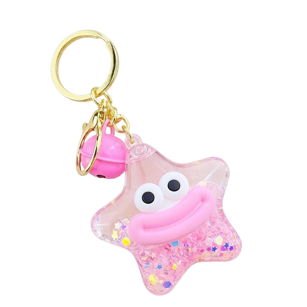 BQBQERT Decorative Star Shape Keychain Cartoon Key Holder That Lights ...