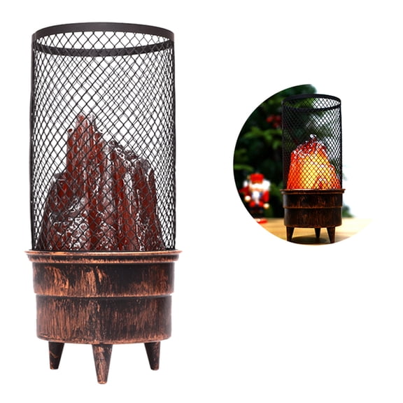 BQBQERT Desktop Decoration Simulated Brazier Lamp LED Mesh Brazier Light Modeling Ornaments