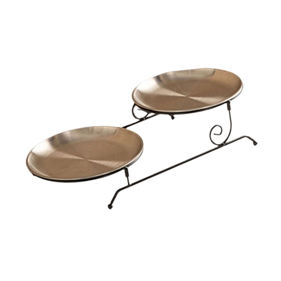 BQBQERT Detachable Two Tiers Dessert Holder Metal Cake Serving Tray Elegant Food Storage Rack for Parties and Home Gatherings