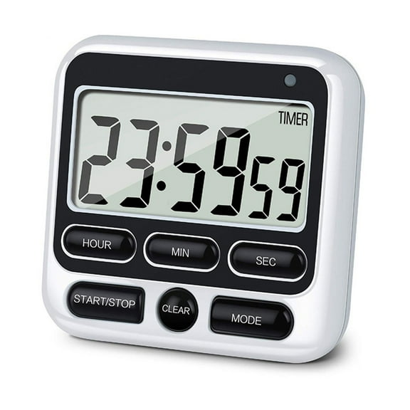 BQBQERT Digital Kitchen Timer with Mute/Loud Alarm ON/OFF 12 Hour Clock & Alarm Memory Function Countup Countdown