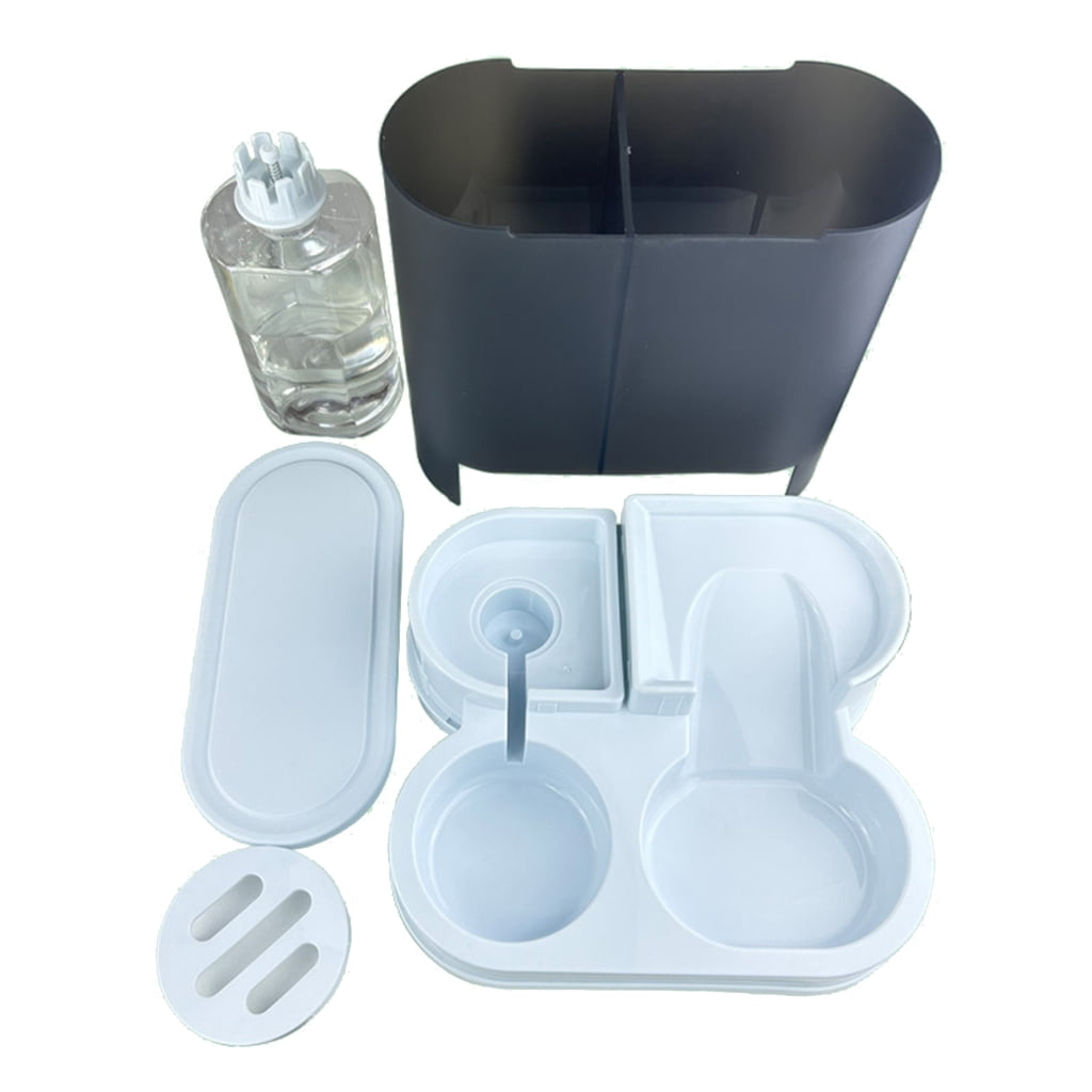 BQBQERT Dog Double Food Bowl Water Dispenser Food Feeders Bowls Pet Automatic Waterer Bowl Feeding Supply Large Capacity