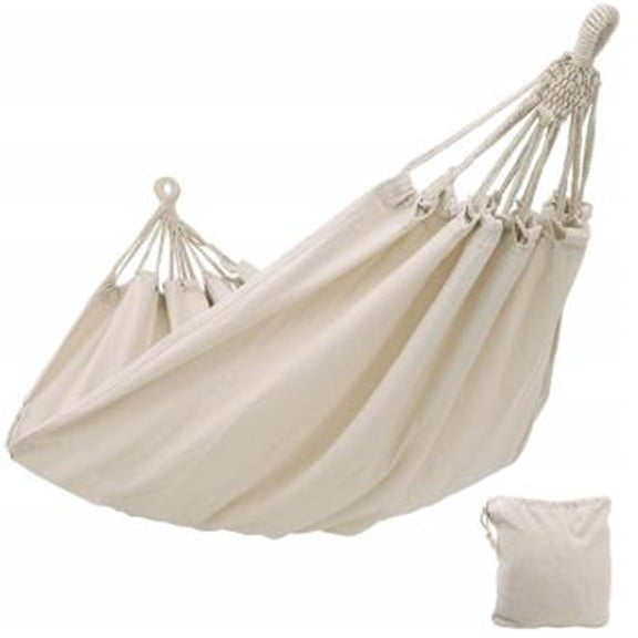 BQBQERT Double Hammock Outdoor Rollover Camping Canvas Hanging Swing Bed for Patio Travel Hiking 200x150cm