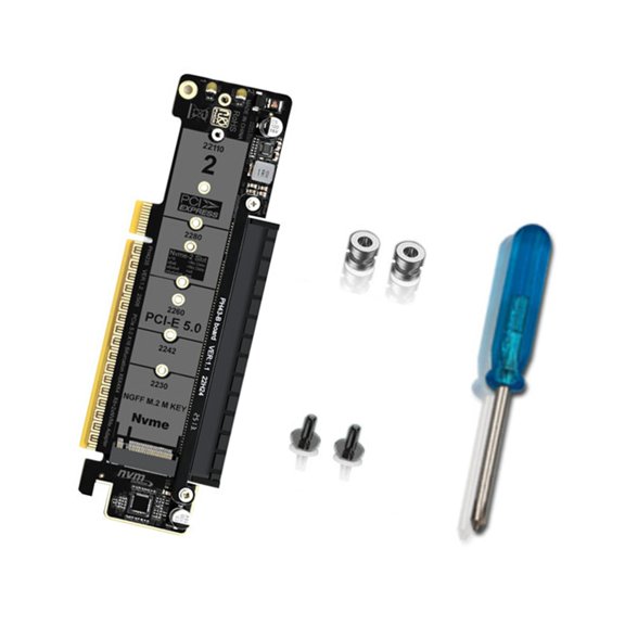 BQBQERT Double Sided NVMe PCIe5.0 Expansion Adapter Card for Easy Installation Enhances Computer Hardware Expansion