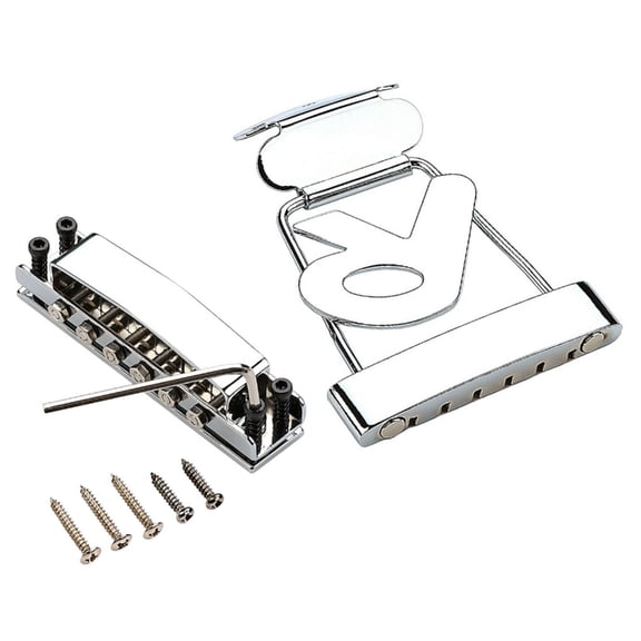 BQBQERT Electric Guitar Bridge Tailpiece Short 6 String Tailpiece Bass Guitar Bridge Covers & Base Plate Guitar Accessory