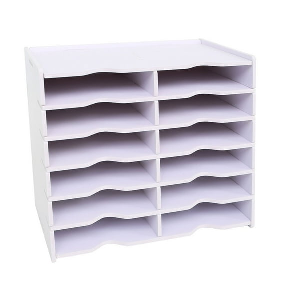 BQBQERT Elegant Desk Storage Box with Multiple Sections for Organized Study Space