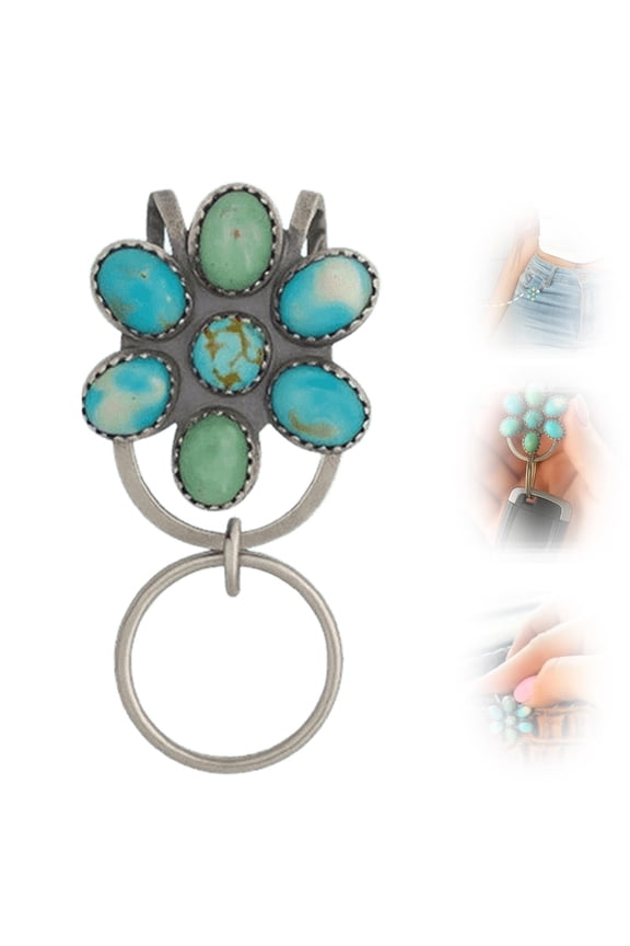 Elegant Floral Clip Keyring For Bags Alloy Keychain Hook Purse Keyring Bag Ornament Charm
